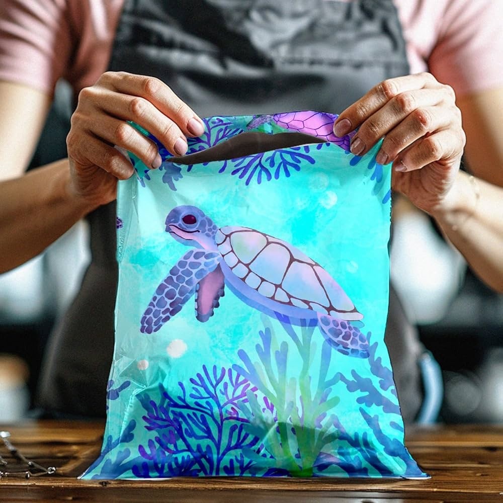 20 Poly Mailer Value Pack - Sea Turtle Pattern (10" x 13") Qty 20 - Picture 2 of 6